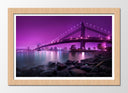 Cuadro enmarcado natural ciudad san francisco, tonos morados