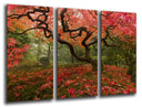 Tríptico oriental arbol, otoño ,relajacion ,meditacion ,zen
