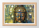 Cuadro enmarcado natural buda oriental ,relajacion ,tonos dorados, meditacion ,zen