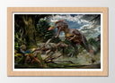 Cuadro enmarcado natural Infantil Dinosaurios