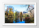 Cuadro enmarcado blanco laguna en central park, new york