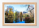 Cuadro enmarcado natural laguna en central park, new york