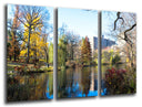 Tríptico laguna en central park, new york