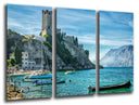 Tríptico Paisaje Naturaleza Lago Garda Malcesine Italia