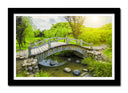 Cuadro enmarcado negro Paisaje Puente Sobre Rio en el Bosque,naturaleza