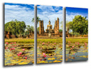 Tríptico buda oriental ,tailandia ,nenufares ,relajacion, meditacion, zen