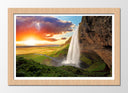 Cuadro enmarcado natural Paisaje Cascada Atardecer,naturaleza