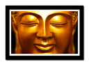 Cuadro enmarcado negro buda oriental ,dorado, cara, relajacion ,meditacion ,zen