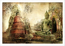 Lámina buda oriental ,paisaje vintage, relajacion ,meditacion,zen