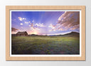 Cuadro enmarcado natural Puesta de Sol en pradera de cultivo,naturaleza