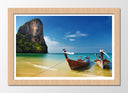 Cuadro enmarcado natural barca en la playa, tropical, mar