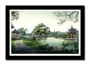 Cuadro enmarcado negro Paisaje Naturaleza Lago Pagoda China
