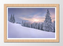 Cuadro enmarcado natural Bosque Nevado Atardecer, Nieve,naturaleza