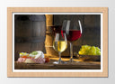 Cuadro enmarcado natural bodegon, vino, uvas