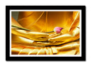 Cuadro enmarcado negro buda oriental ,dorado ,manos, relajacion ,meditacion, zen