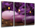 Tríptico oriental, morado, velas ,relajacion, meditacion, zen