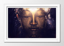 Cuadro enmarcado blanco buda oriental ,cara, relajacion, meditacion, zen