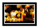 Cuadro enmarcado negro oriental, velas, relajacion, spa, zen, meditacion