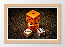 Cuadro enmarcado natural dados, poker