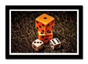 Cuadro enmarcado negro dados, poker