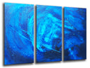 Tríptico abstracto en tonos azules, frio