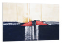 Cuadro abstracto combina azul con beige
