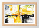 Cuadro enmarcado natural abstracto, colores vivos amarillo con negro