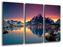 Tríptico Paisaje Naturaleza Lago Moskenes Noruega