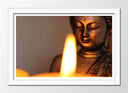 Cuadro enmarcado blanco buda oriental ,vela ,relajacion ,meditacion, zen