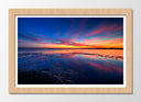 Cuadro enmarcado natural paosaje de playa, atardecer, relax