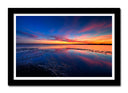 Cuadro enmarcado negro paosaje de playa, atardecer, relax