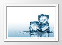 Cuadro enmarcado blanco cubitos de hielo