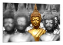 Cuadro budas oriental ,grises ,dorado ,meditacion, zen
