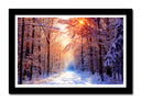 Cuadro enmarcado negro Bosque Invierno, Paisaje Naturaleza