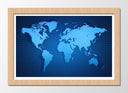 Cuadro enmarcado natural mapamundi, tonos azules