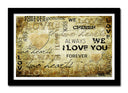 Cuadro enmarcado negro Carta Letras Vintage, Amor