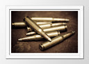 Cuadro enmarcado blanco Armas, Balas, Guerra