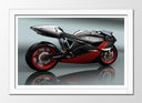 Cuadro enmarcado blanco Moto Carretera, Motor