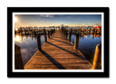 Cuadro enmarcado negro Paisaje Naturaleza Lago Laguna Embarcadero Ciudad