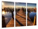 Tríptico Paisaje Naturaleza Lago Laguna Embarcadero Ciudad