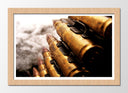 Cuadro enmarcado natural balas, guerra, armas, vintage