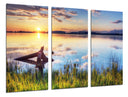 Tríptico Paisaje Naturaleza Lago Laguna Atardecer
