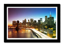 Cuadro enmarcado negro Ciudad Nueva York, atardecer