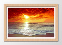 Cuadro enmarcado natural paisaje playa, atardeder,colores calidos