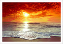 Lámina paisaje playa, atardeder,colores calidos