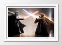 Cuadro enmarcado blanco Darth Vader Vs Jedi Star Wars La Guerra de las Galaxias
