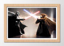 Cuadro enmarcado natural Darth Vader Vs Jedi Star Wars La Guerra de las Galaxias