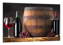 Cuadro bodegon vino con barril