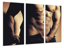 Tríptico torso de hombre desnudo color sepia