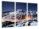 Tríptico Montaña Atardecer Nevado,naturaleza
